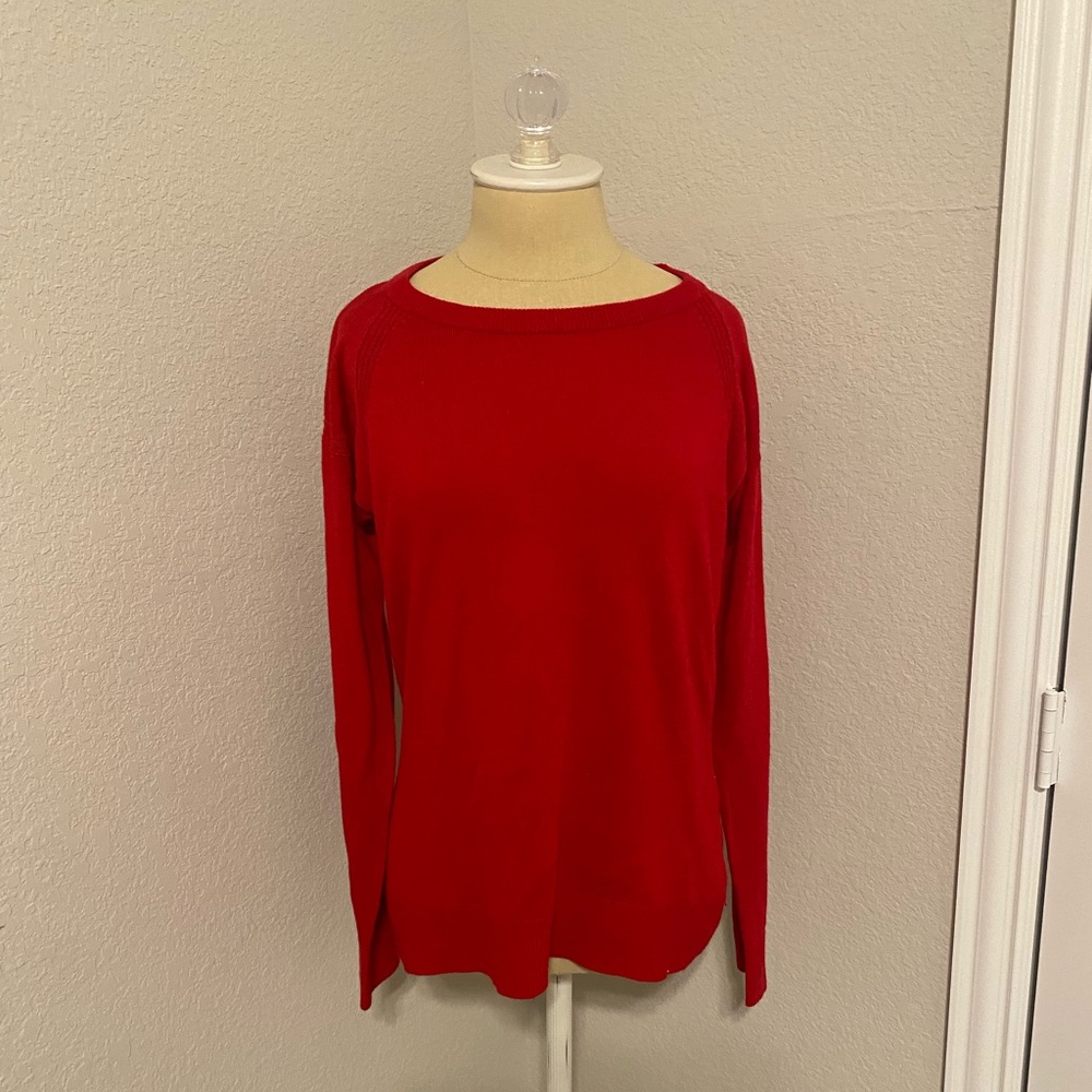 ETC Red Sweater with cut out in the back